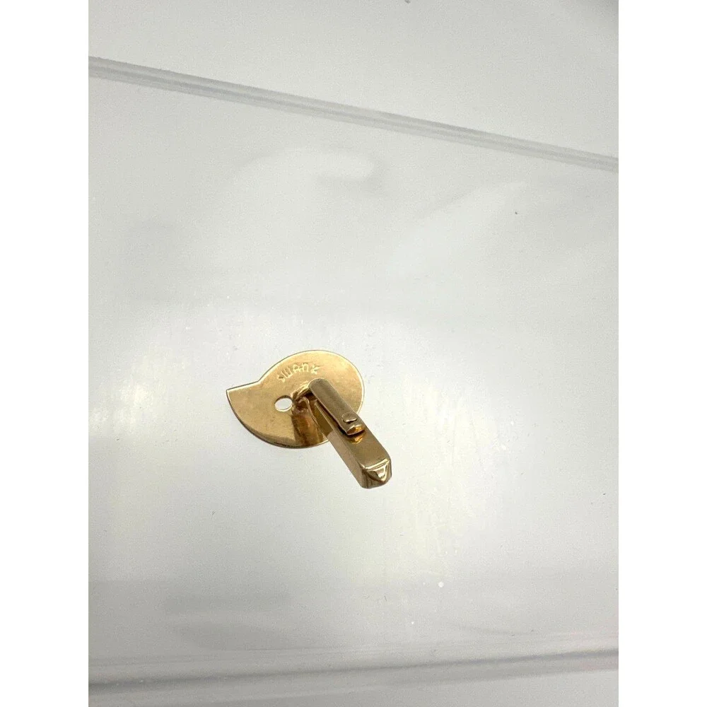 Vintage Swank‎ Gold Tone Abstract Mod Single Cufflink – Mid Century Modern